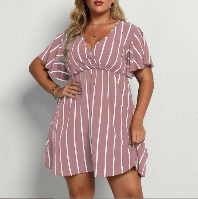 Stripe stitching o-collar rear fork commuter dress