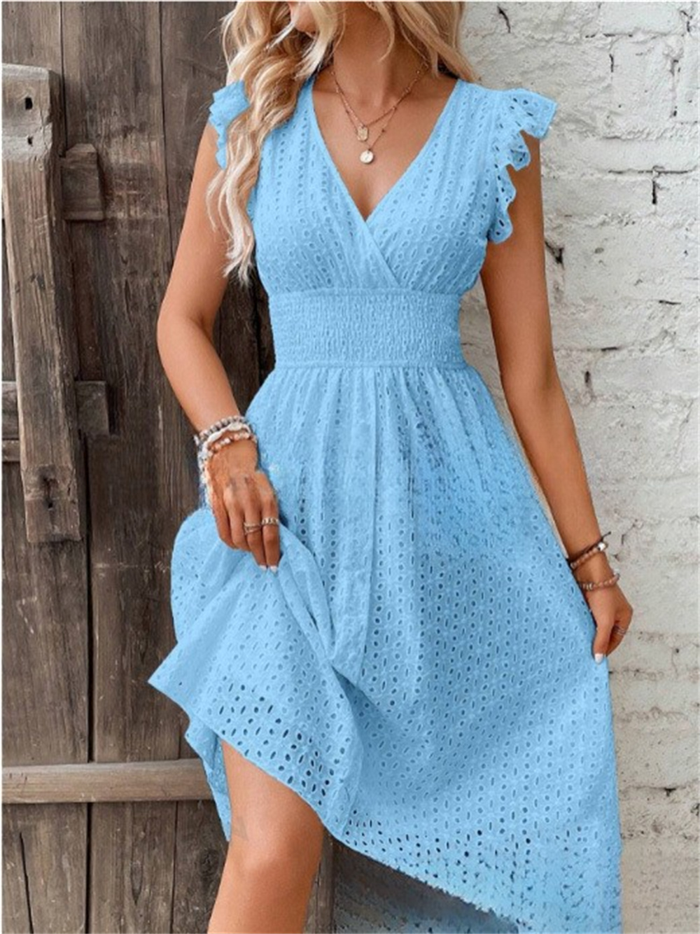 Women's Casual Dress V-Neck for Beach