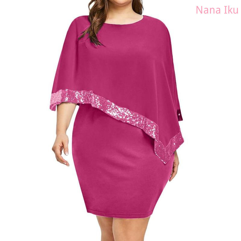 2022 New Irregular Sequins Splice Large Women's Dress Women