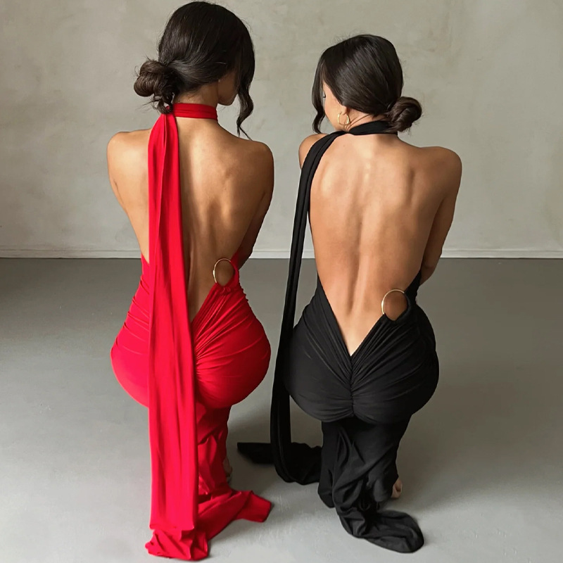 Women's Elegant Dress Backless for Street