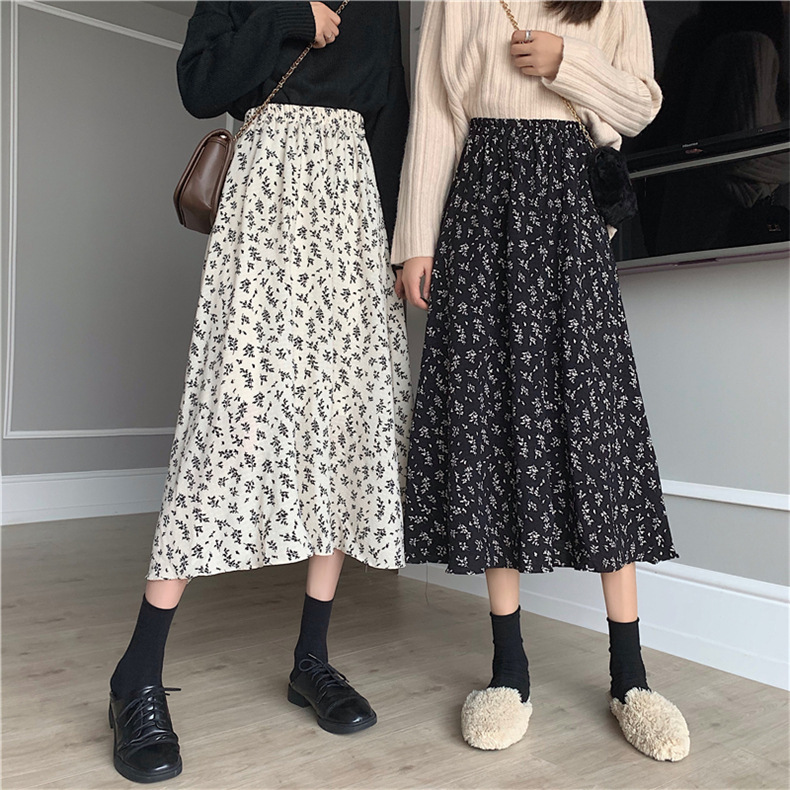 Women's Vintage Skirt Elastic for Street