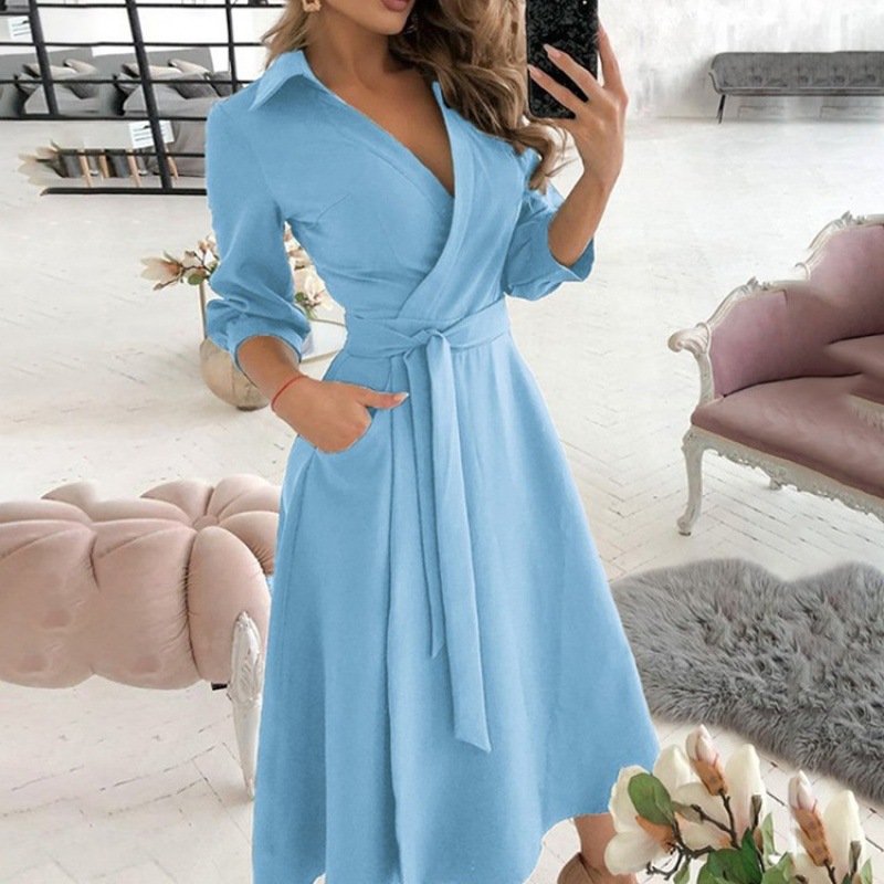 Women's Wrap Dress Long Sleeve