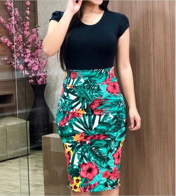 Hot autumn new autumn coloured flower wrapped hip dress