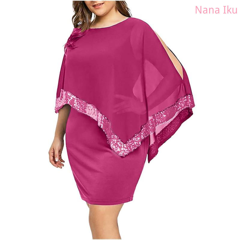 2022 New Irregular Sequins Splice Large Women's Dress Women