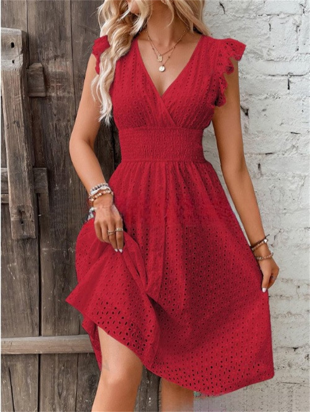 Women's Casual Dress V-Neck for Beach
