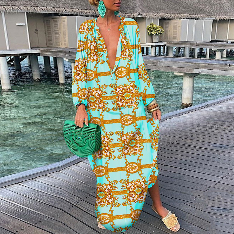 Women's Elegant Dress Long Sleeve for Beach