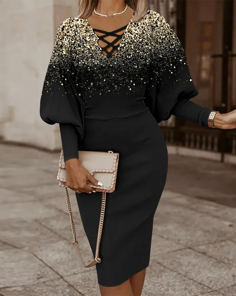 Women's Elegant Dress Long Sleeve for Party