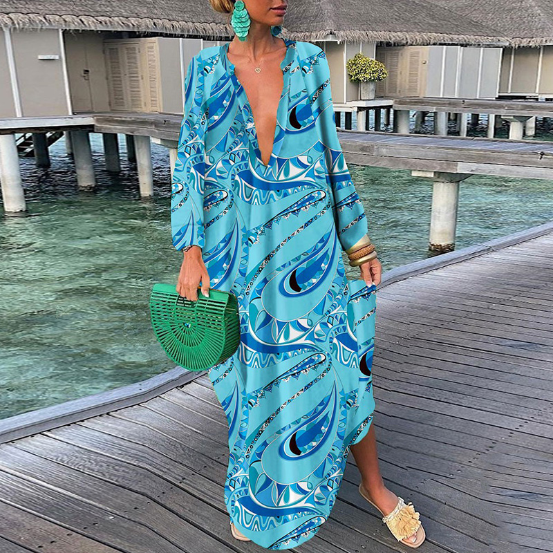 Women's Elegant Dress Long Sleeve for Beach