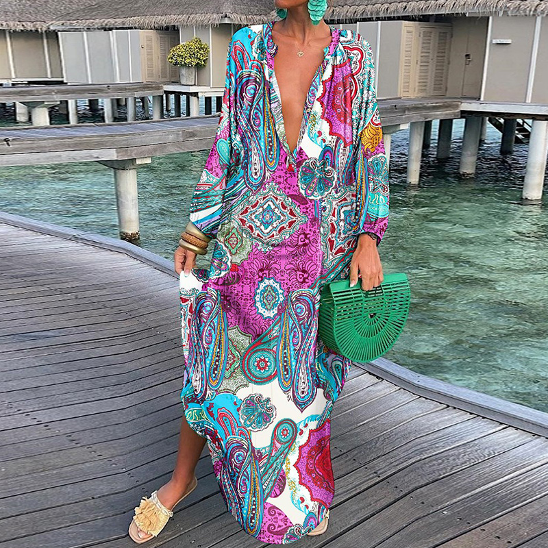 Women's Elegant Dress Long Sleeve for Beach