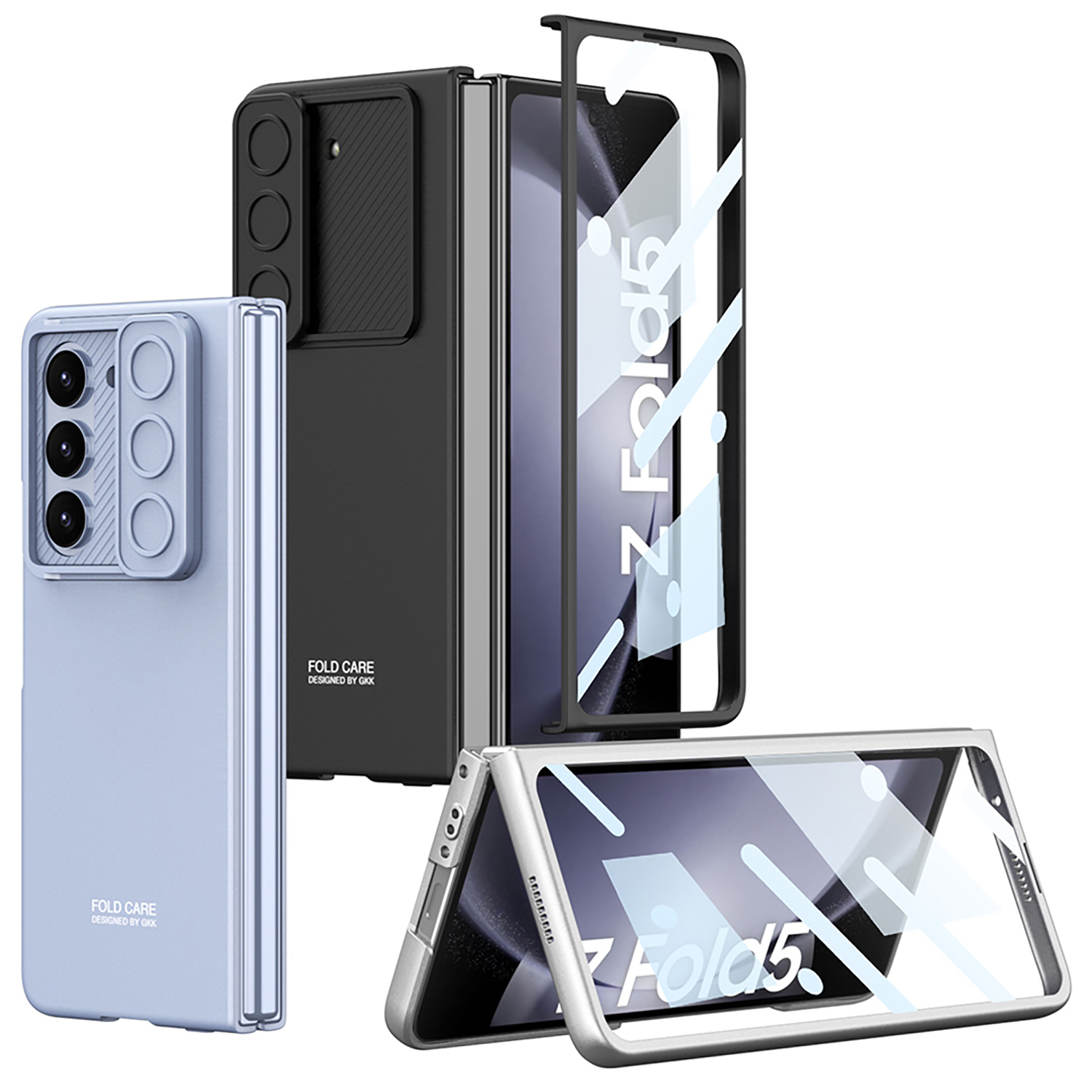 Ultra Thin Hard PC Sliding Window Phone Cover for Samsung Galaxy Z Fold 5 Case with Screen Protector