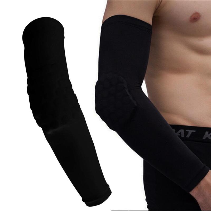 1PCS Elastic Gym Sport Basketball Arm Sleeve Protector Shooting Crashproof Honeycomb Elbow Support Pads Elbow Protector Guard