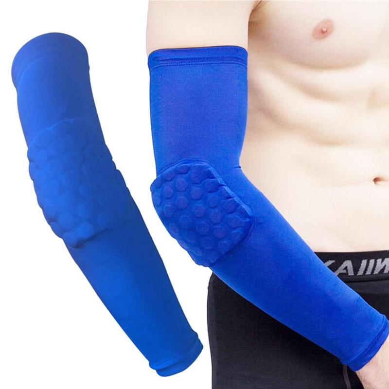 1PCS Elastic Gym Sport Basketball Arm Sleeve Protector Shooting Crashproof Honeycomb Elbow Support Pads Elbow Protector Guard