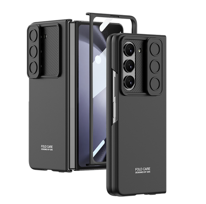 Ultra Thin Hard PC Sliding Window Phone Cover for Samsung Galaxy Z Fold 5 Case with Screen Protector
