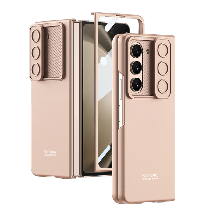 Ultra Thin Hard PC Sliding Window Phone Cover for Samsung Galaxy Z Fold 5 Case with Screen Protector
