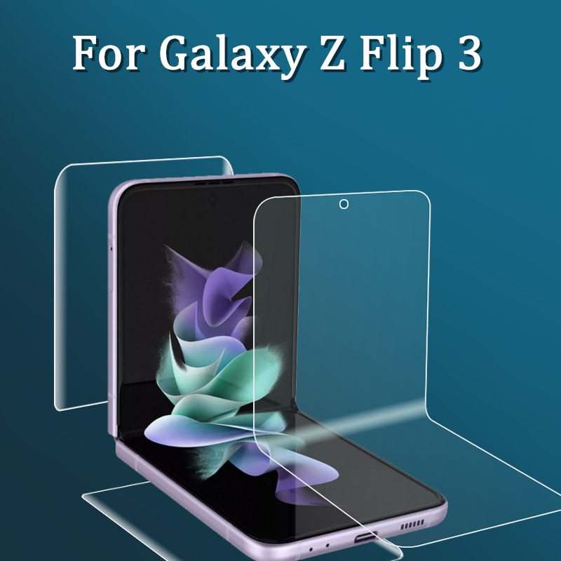 Samsung Galaxy Z Flip 7 6 5 4 3 5G Front and Back Soft Hydrogel 3-in-1 Protective Film For Full Protection Of Samsung Z Flip 6