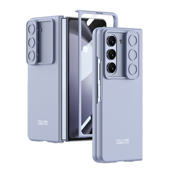 Ultra Thin Hard PC Sliding Window Phone Cover for Samsung Galaxy Z Fold 5 Case with Screen Protector