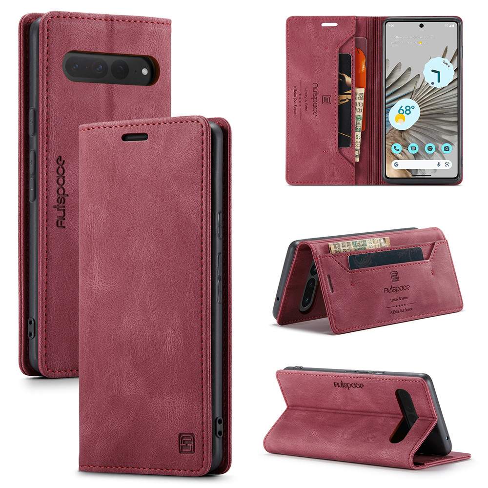 Anti-Scratch Case for Google Pixel 6 7 8 9 10 Pro XL 8A 7A 6A Magnetic Flip Leather Wallet Plain Phone Cover on Pixel 9 Pro XL