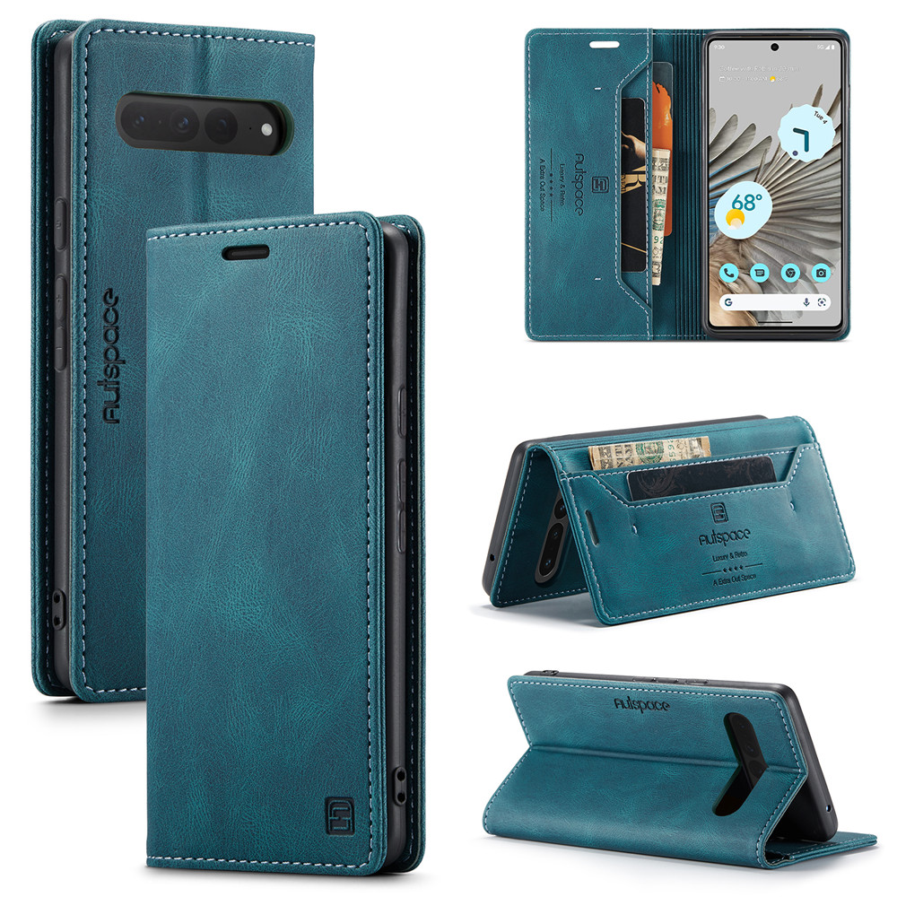 Anti-Scratch Case for Google Pixel 6 7 8 9 10 Pro XL 8A 7A 6A Magnetic Flip Leather Wallet Plain Phone Cover on Pixel 9 Pro XL