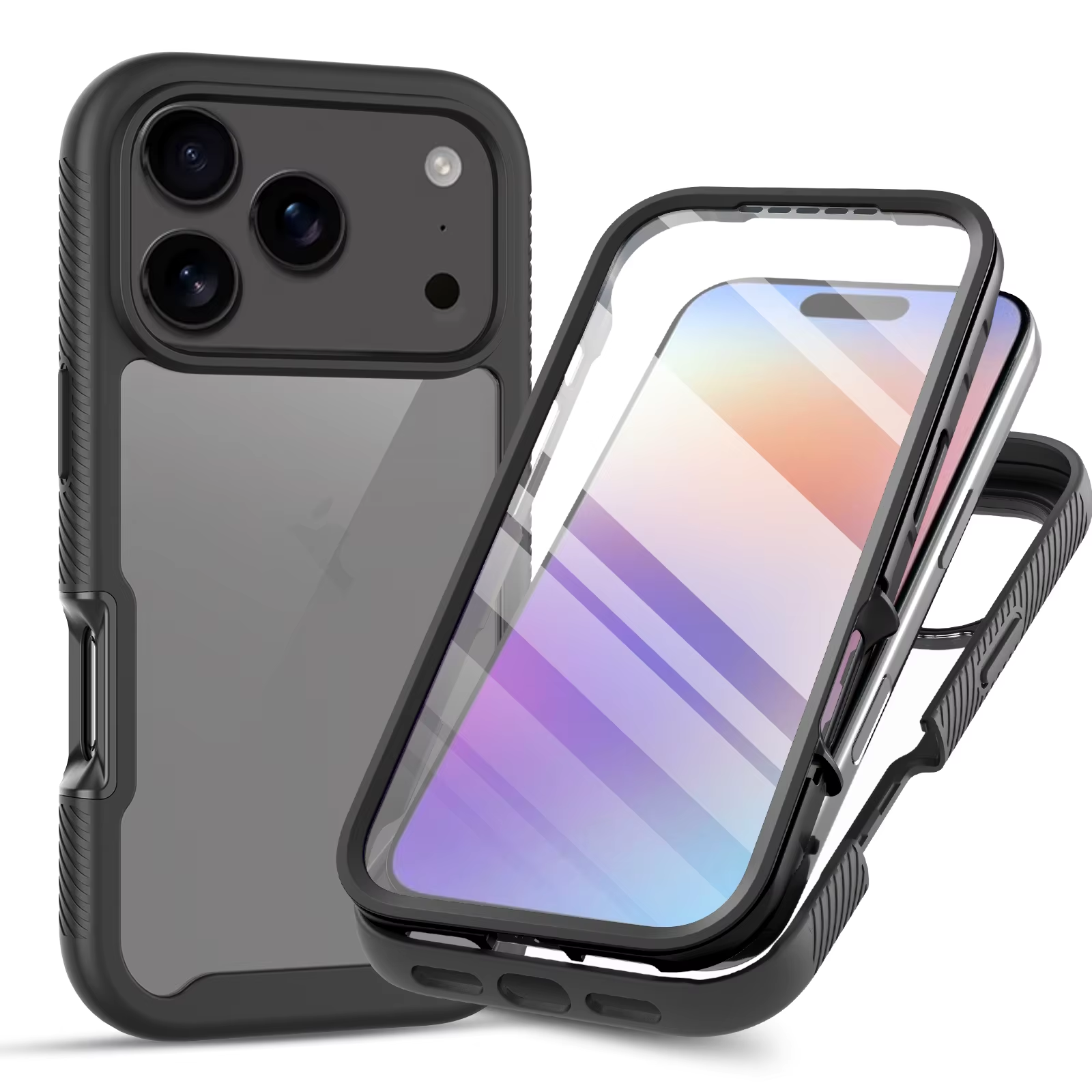 360 Full Body belt Screen Protector Case For iPhone 12 13 11 14 15 16 17 Pro Max 14 15 16 Plus Shockproof Phone Cover