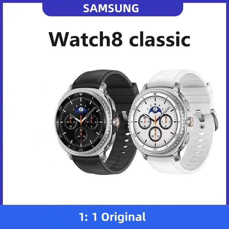 1:1 Original 2025 Samsung Galaxy Watch 8 Classic 46mm Smartwatch Titanium Casing Blood Pressure Measurement ECG Fitness Watch