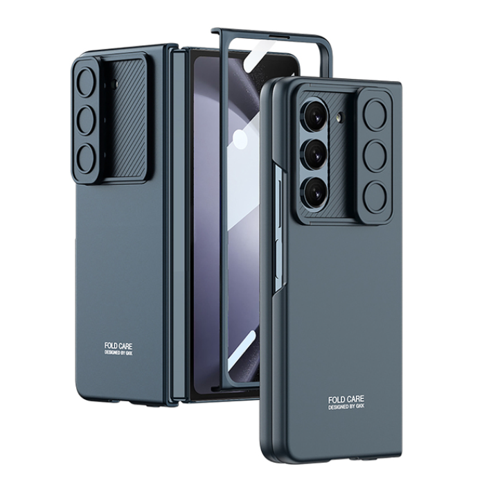 Ultra Thin Hard PC Sliding Window Phone Cover for Samsung Galaxy Z Fold 5 Case with Screen Protector