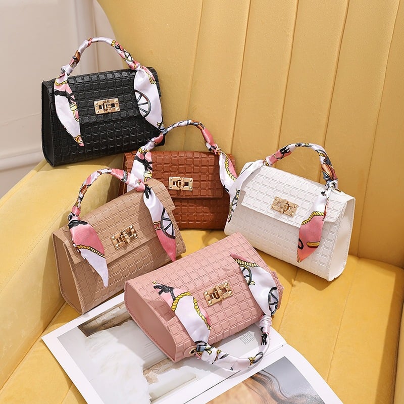 New style handbags - bags for mobile phones, checkered silk scarf bags, single shoulder bags, women's cross-body bags