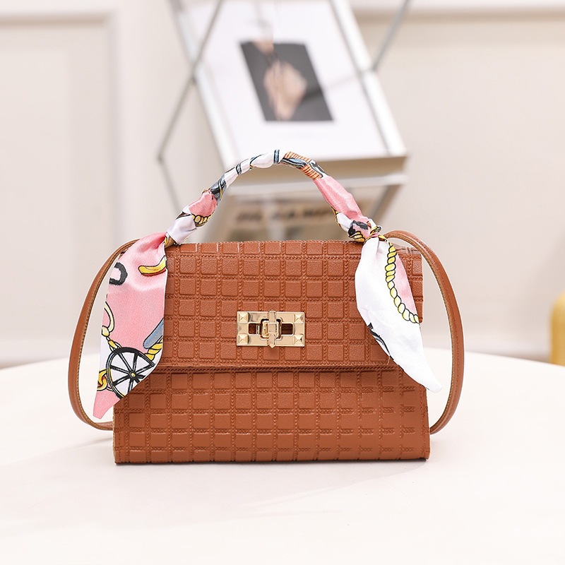 New style handbags - bags for mobile phones, checkered silk scarf bags, single shoulder bags, women's cross-body bags