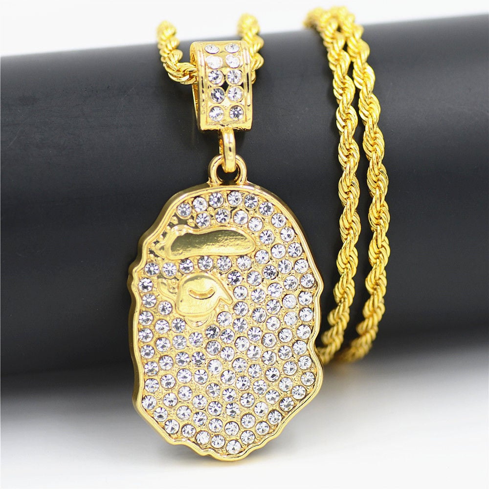 hiphop street handmade diamond pendant hiphop necklace for men and women personality jewelry