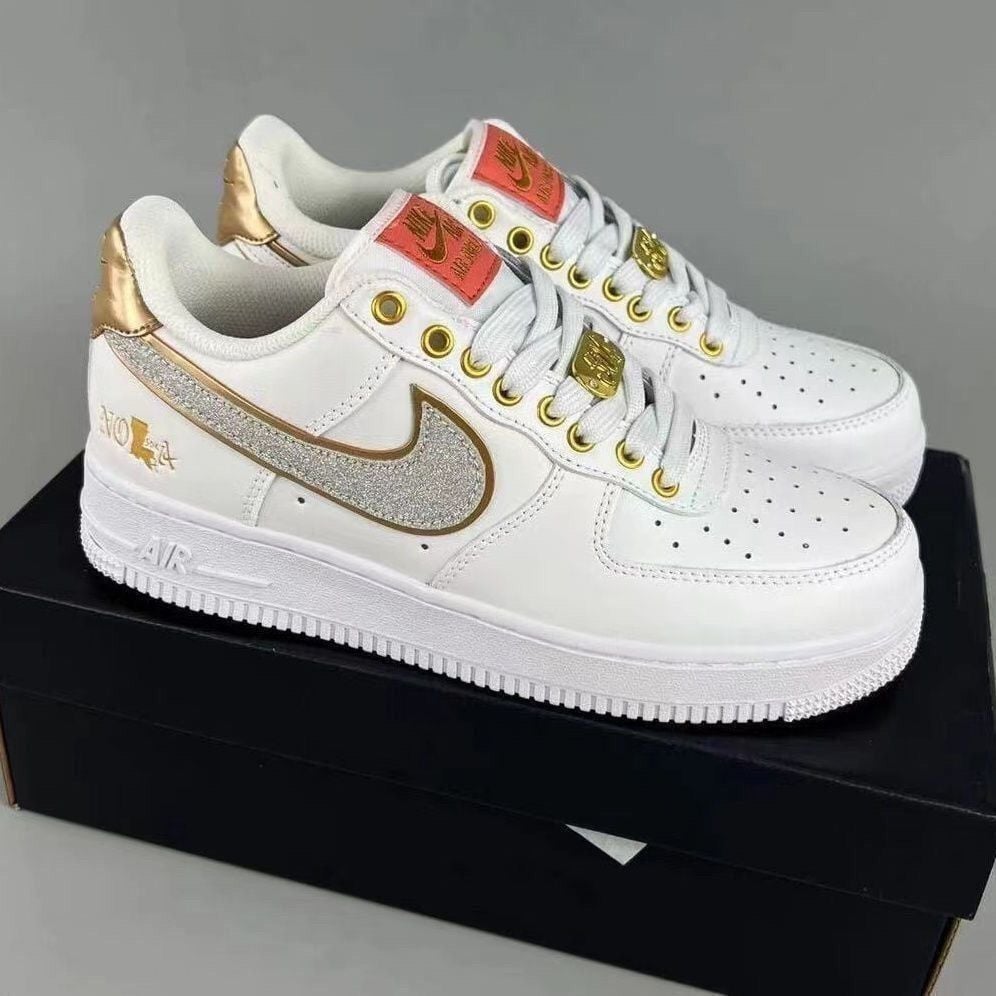 Spring and autumn explosive trend AF1 Air Force One double hook silver retro casual low top INSTAGRAM campus couple aj sneakers