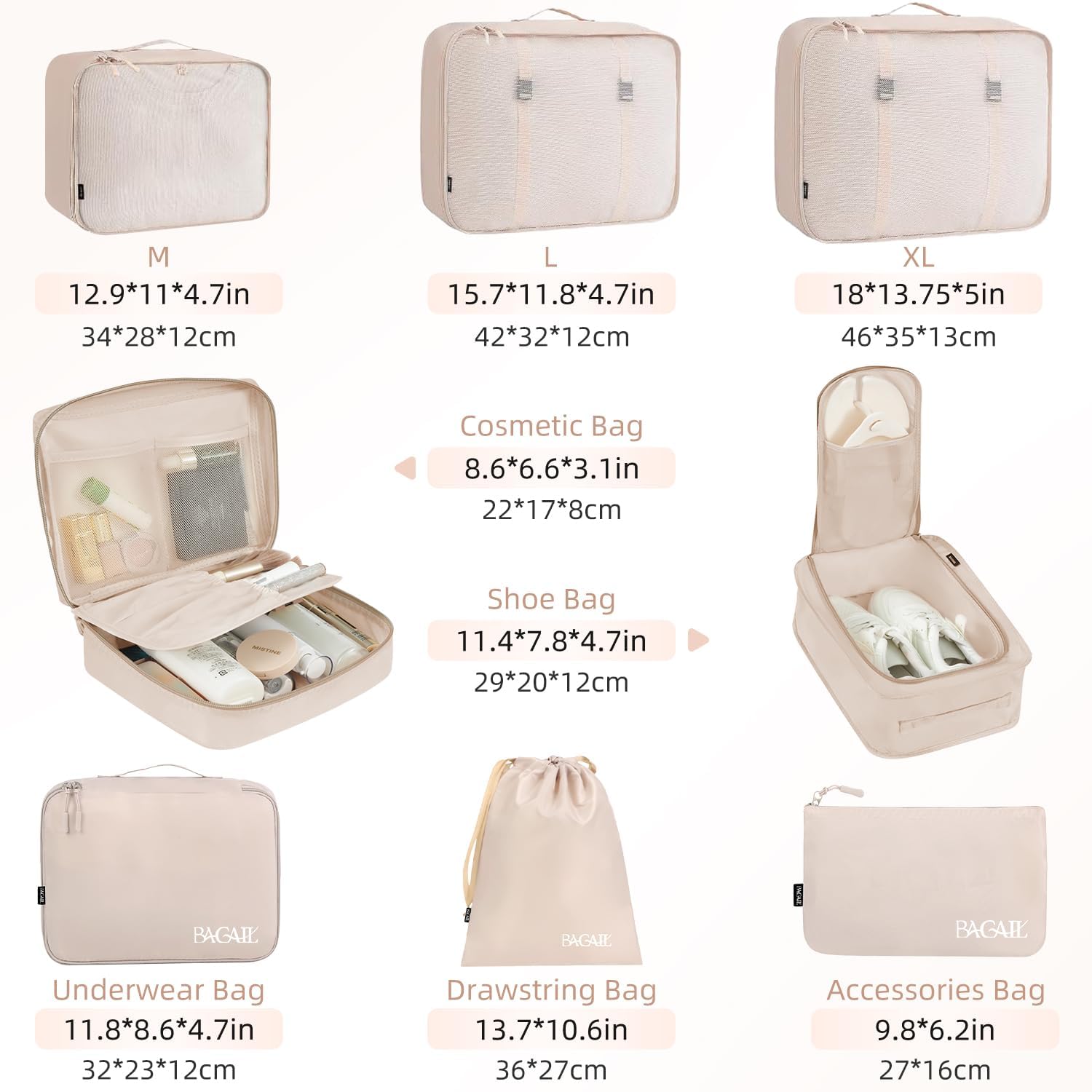 CALPAK 5-Piece Packing Cube Set