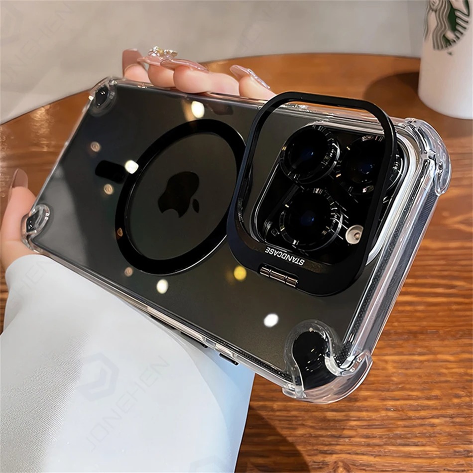 MagSafe Transparent iPhone Case - Luxury Shockproof Cover for iPhone 17/16/15/14/13 Pro Max thumbnail 4