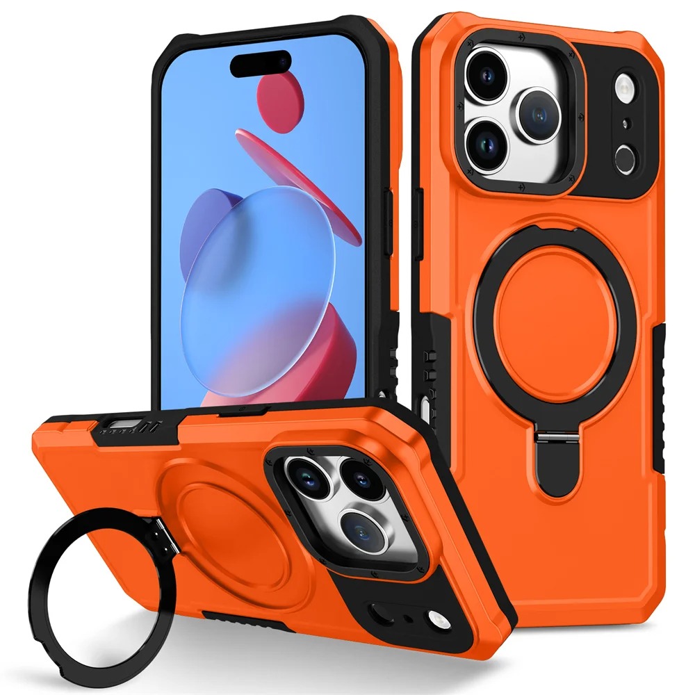 iPhone 17 Pro Max Magnetic Armor Case - Anti-Slip Shockproof Stand Cover