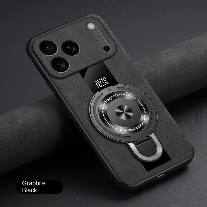 MagSafe iPhone Case - Shockproof Matte Fiber with Magnetic Ring Stand thumbnail 3