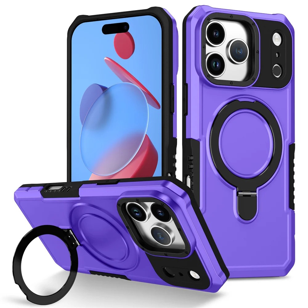 iPhone 17 Pro Max Magnetic Armor Case - Anti-Slip Shockproof Stand Cover