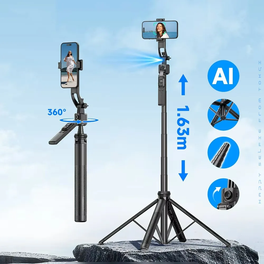 C17 AI Face Tracking Selfie Stick - 360° Auto Rotation Gimbal Stabilizer thumbnail 6