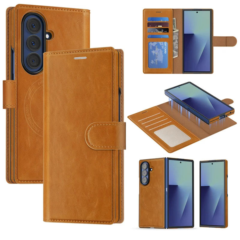 Detachable Magnetic Flip Cover Shockproof Phone Case for Samsung Galaxy Z Fold 7 / 6 / 5 / 4 / 3