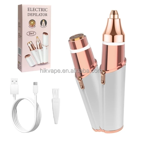 Women's 2-in-1 Facial Hair Remover & Eyebrow Trimmer - USB Rechargeable