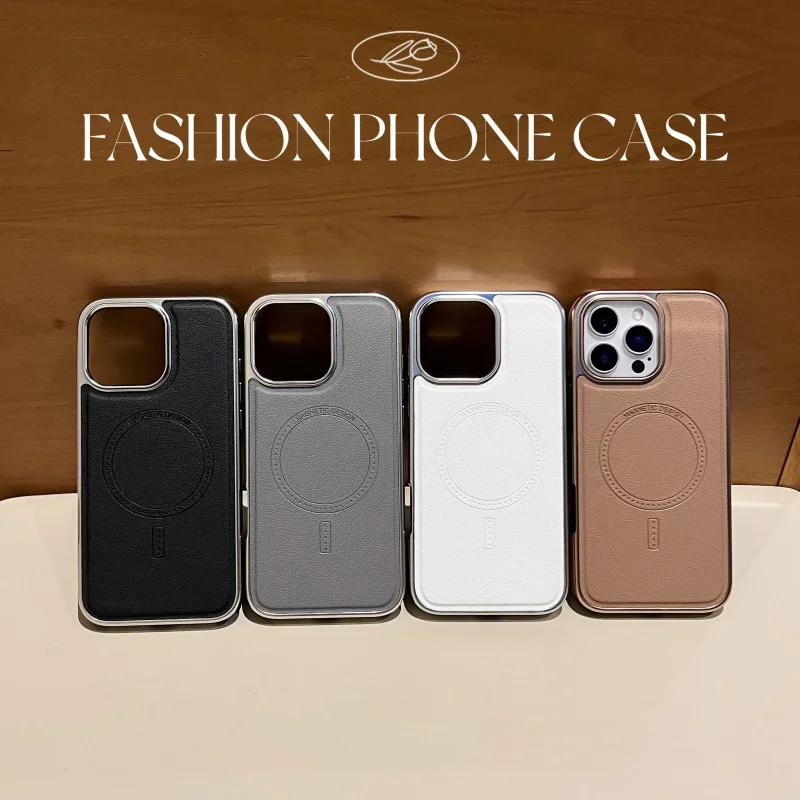 Premium Magnetic Leather Case for iPhone 13-16 Pro Max | Wireless Charging