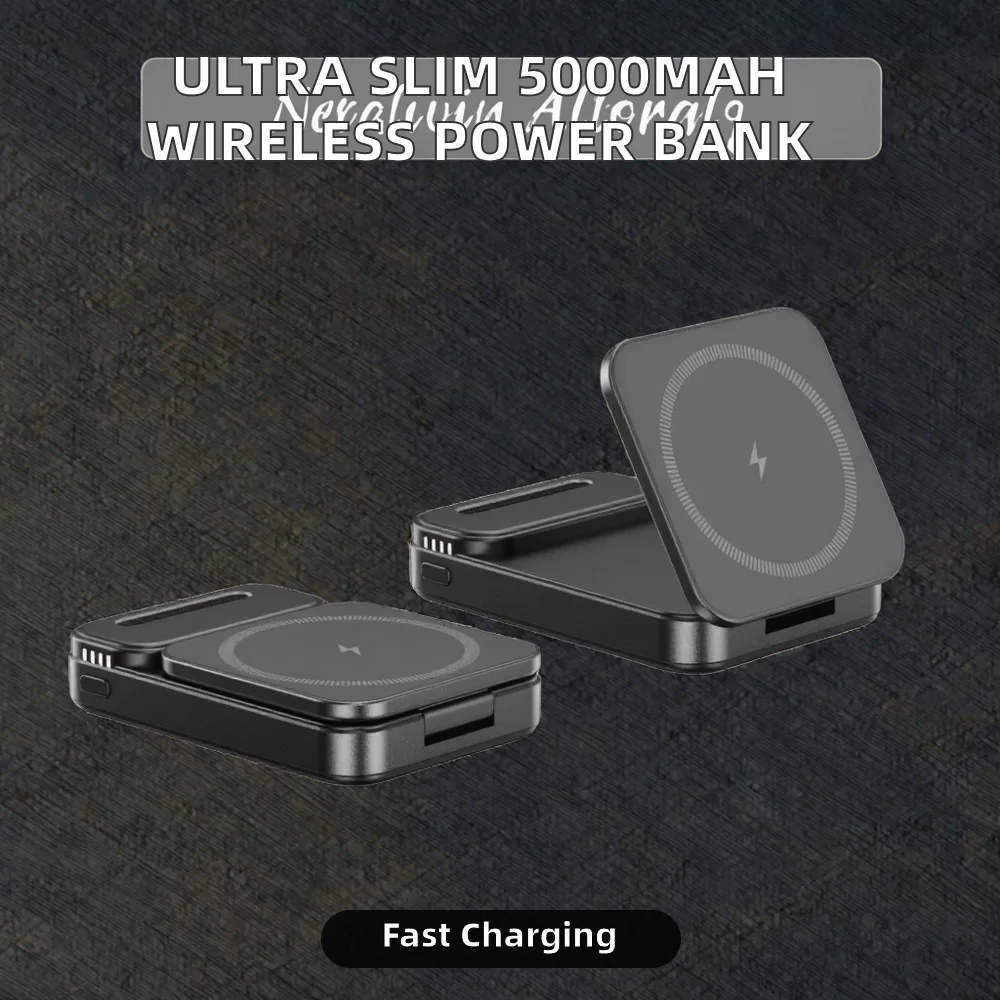 Ultra Slim 5000mAh Wireless Power Bank - 20W Fast Charging Portable Charger