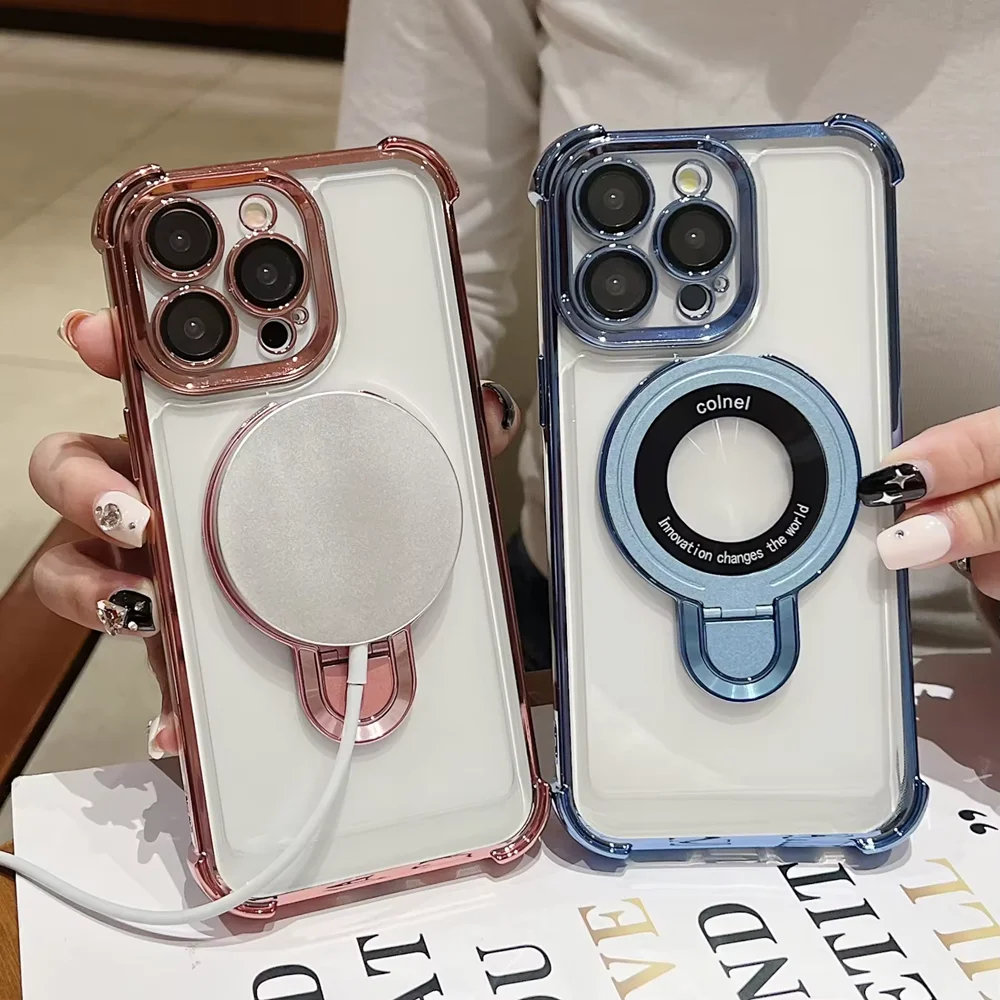 16Promax Anti-Fall All-Inclusive Protective Mobile Phone Cases for iPhone 15 7 Plus Durable Magnetic Phone Grip Iphone15 case1