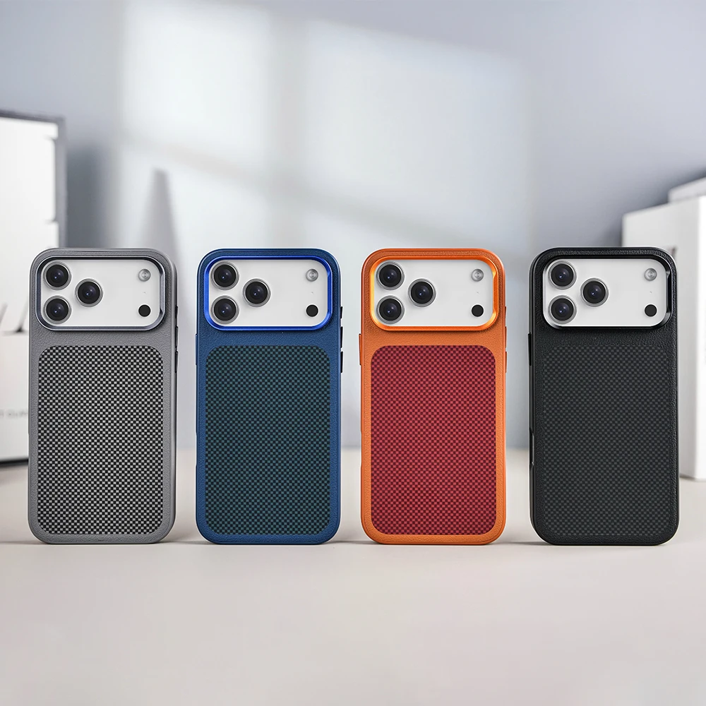 Premium Plaid Leather Phone Case - Samsung & iPhone Protection