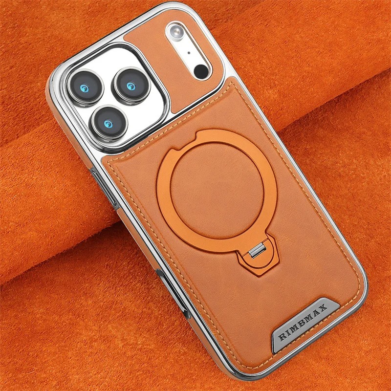 Magnetic Leather iPhone Case with 360° Rotating Stand - 11/12/13/14/15/16 Pro Max thumbnail 9
