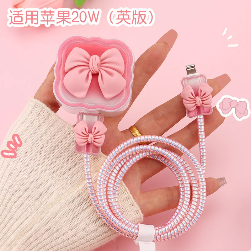 New Wavy Bow Cable Protector for iPhone 20W UK