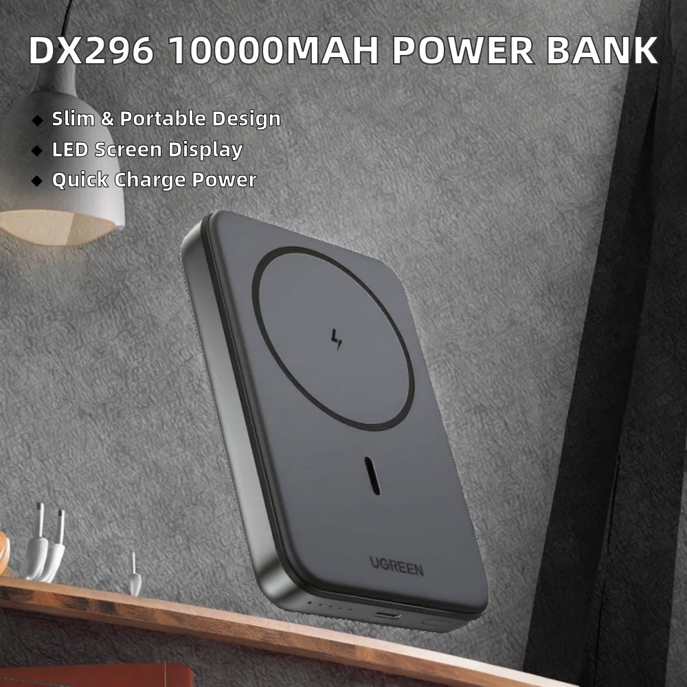 DX296 10000mAh Fast Charging Power Bank with LED Display - Black thumbnail 5