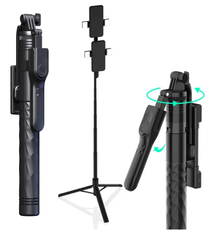 K28 Selfie Stick Tripod with Remote - 1.75m Extendable, 360° Rotation & LED Light thumbnail 6