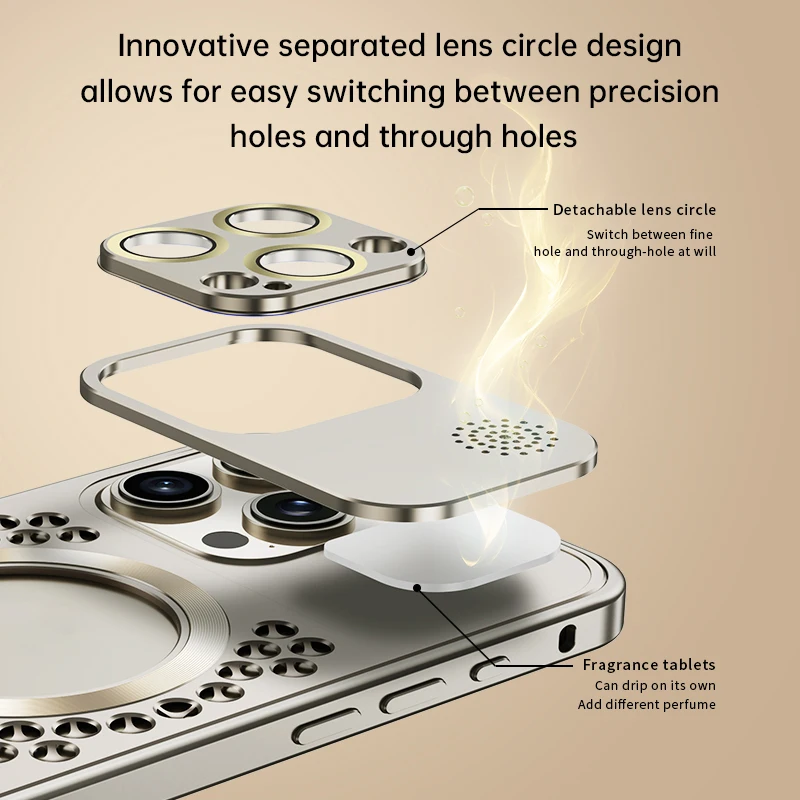 iPhone 16 Aluminum Case with Cooling Vents & Aromatherapy Diffuser thumbnail 6