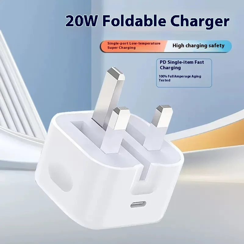 20W Fast Charging USB-C Power Adapter - Universal UK/US/EU Plug
