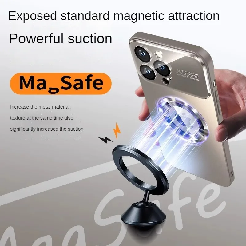 Luxury Magnetic iPhone Case - Titanium Alloy with Matte Glass for 12/13/14/15/16 Pro Max thumbnail 6