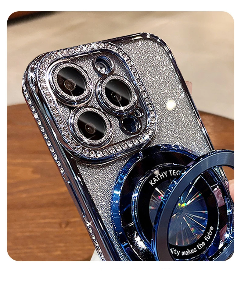 Luxury Gradient Glitter Diamond-Plated Magnetic
