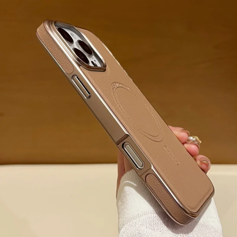 Premium Magnetic Leather Case for iPhone 13-16 Pro Max | Wireless Charging